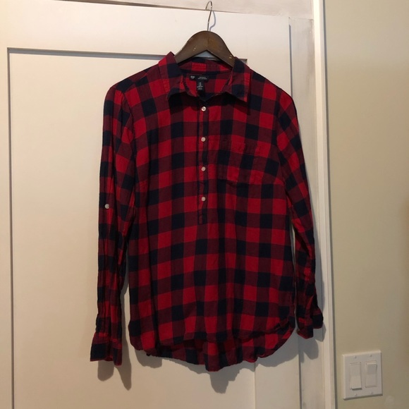 GAP Tops - Gap Boyfriend Fit Plaid Shirt